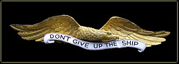 don't give up the ship handcarved eagle