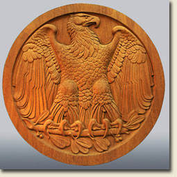 medallion eagle handcarved wood American Colonial