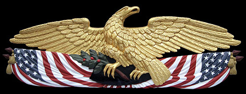 handcarved American Colonial Stern eagle