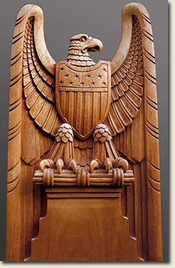 tall handcarved wood eagle